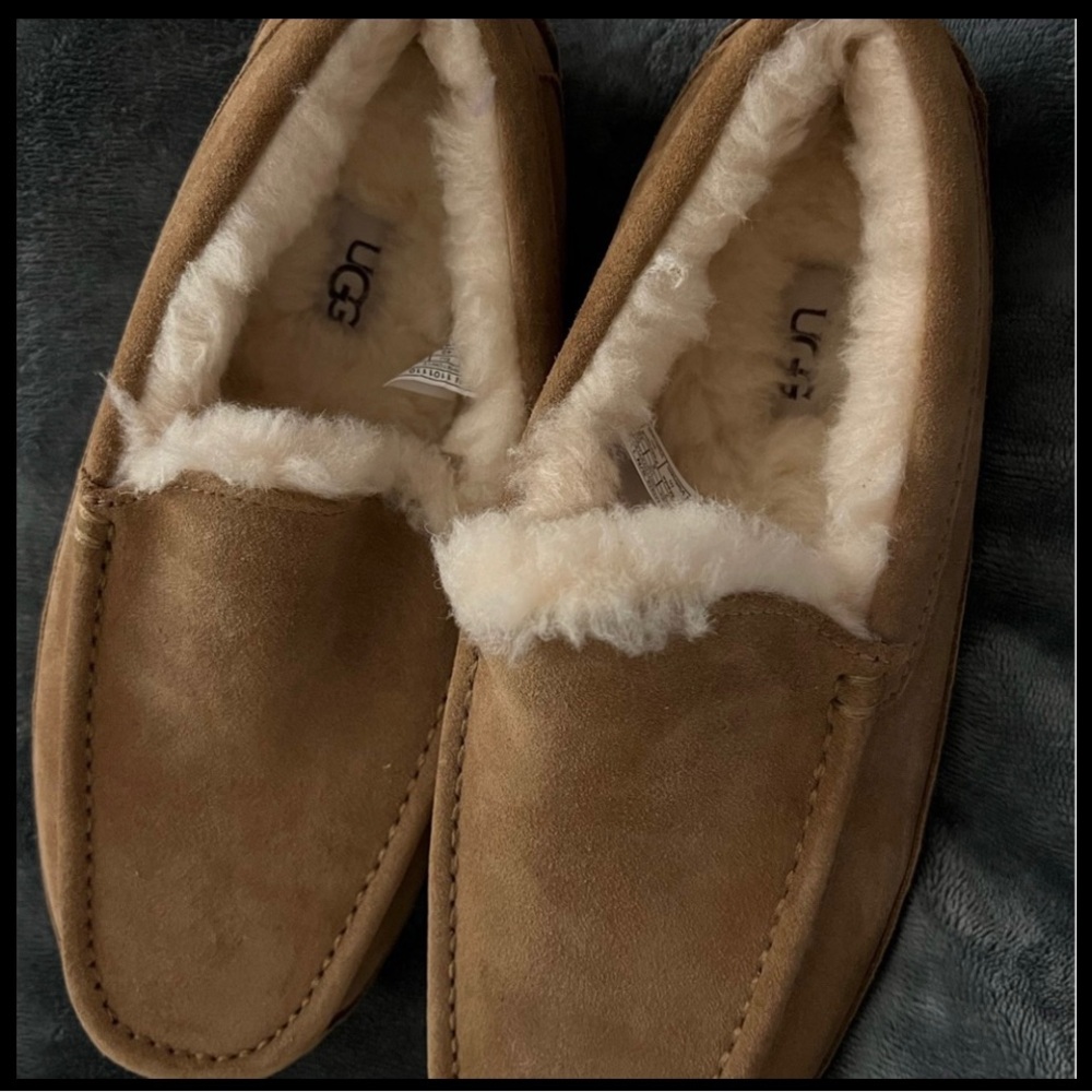 UGG Brown Suede Loafers with Plush Lining